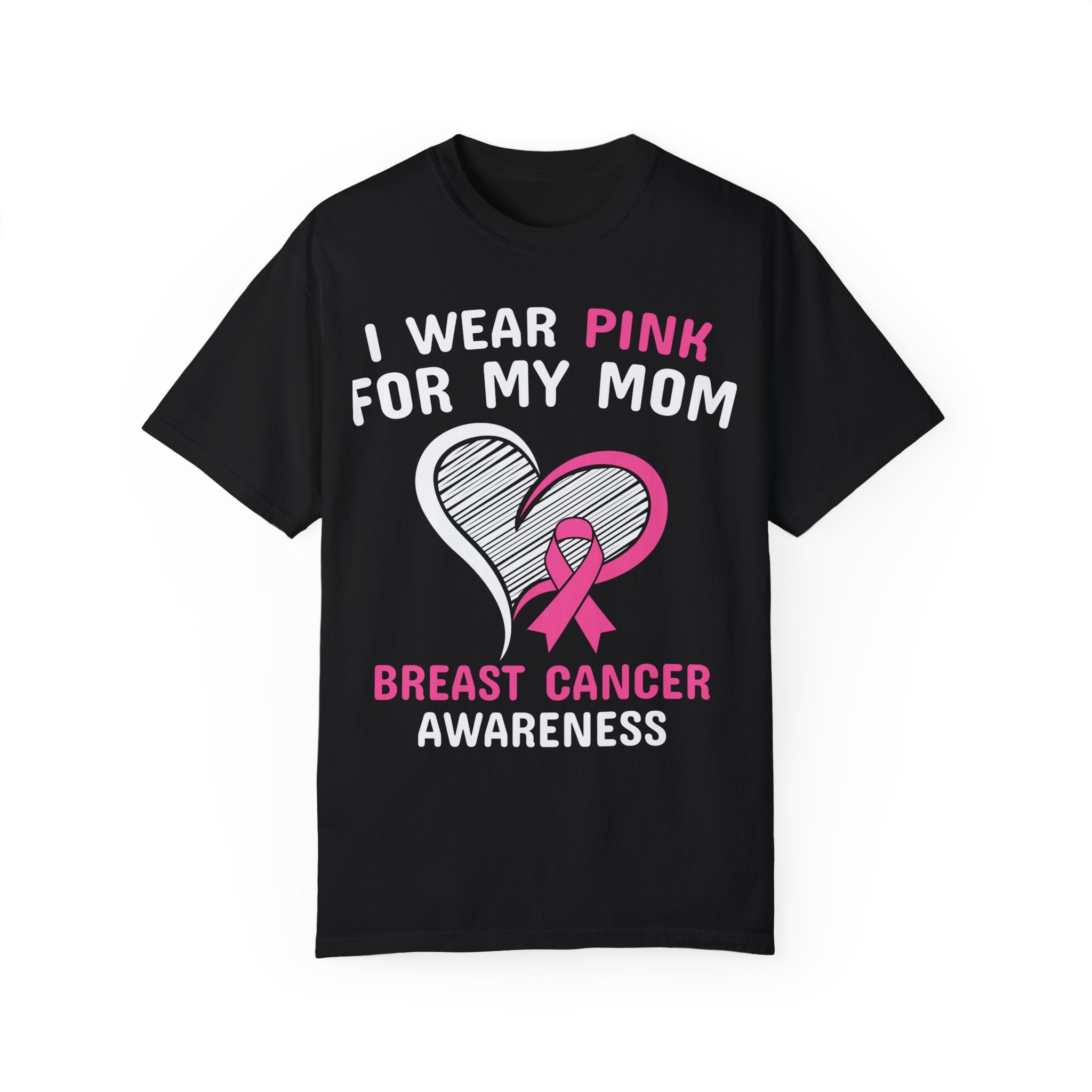 Mom's Embrace: Breast Cancer Support - Unisex Garment-Dyed T-shirt - Health Kick