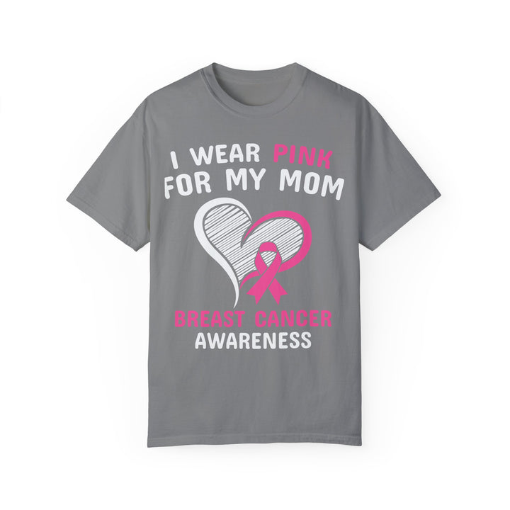 Mom's Embrace: Breast Cancer Support - Unisex Garment-Dyed T-shirt - Health Kick