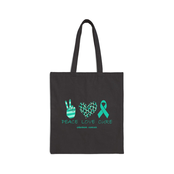 Hope Blossom Teal - Cotton Canvas Tote Bag - Health Kick