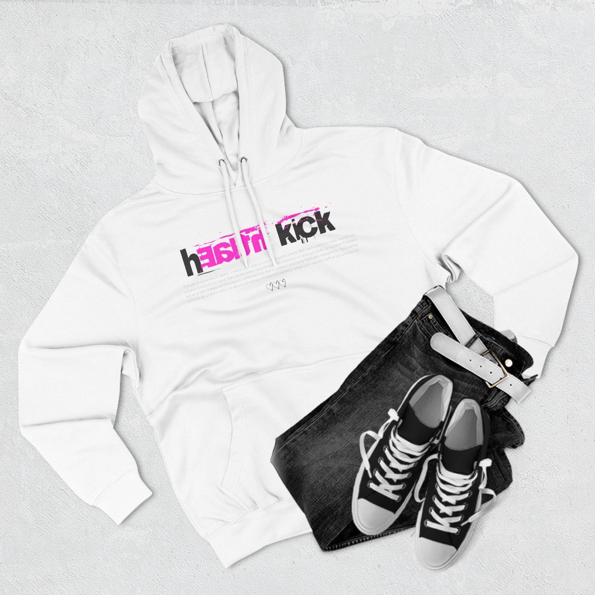 Health Kick "Pink" - Three-Panel Fleece Hoodie - Health Kick