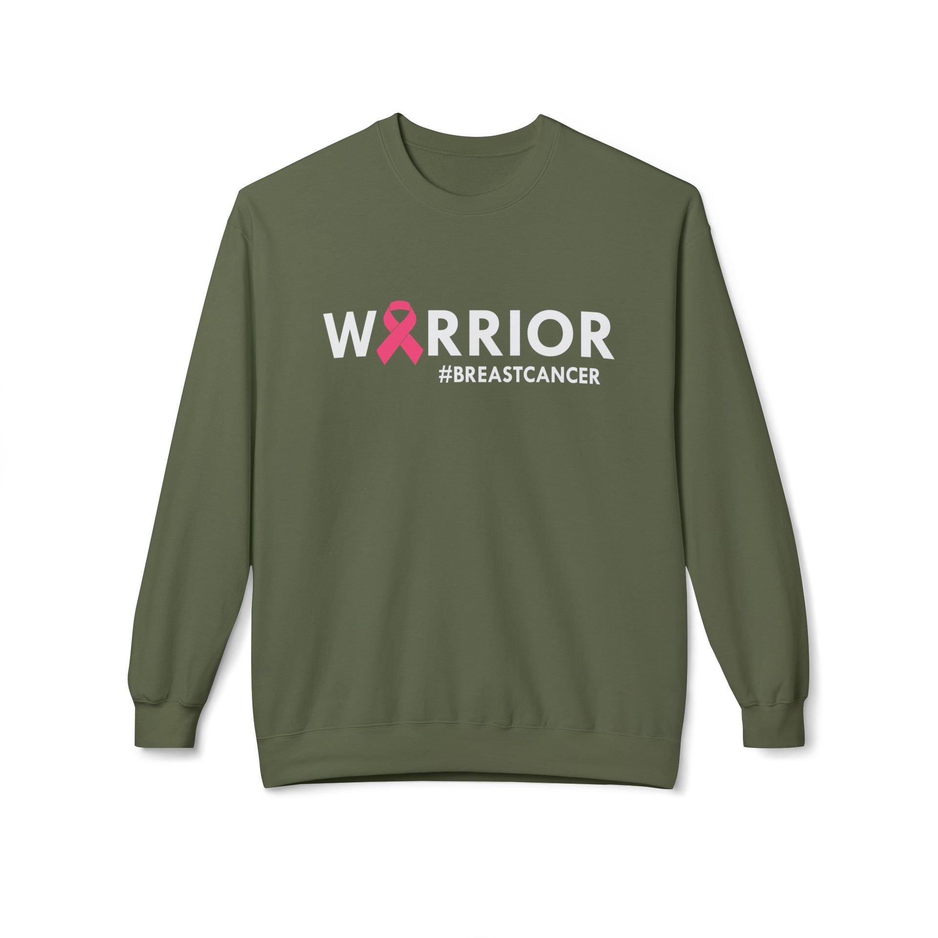 Pink Ribbon Warrior: Breast Cancer Support Crewneck Sweatshirt