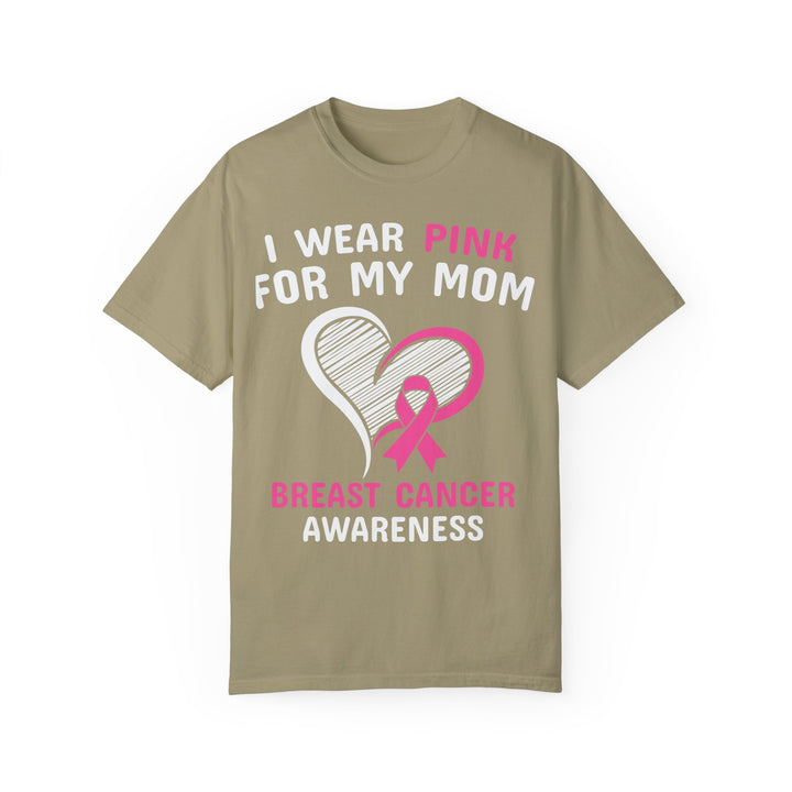 Mom's Embrace: Breast Cancer Support - Unisex Garment-Dyed T-shirt - Health Kick