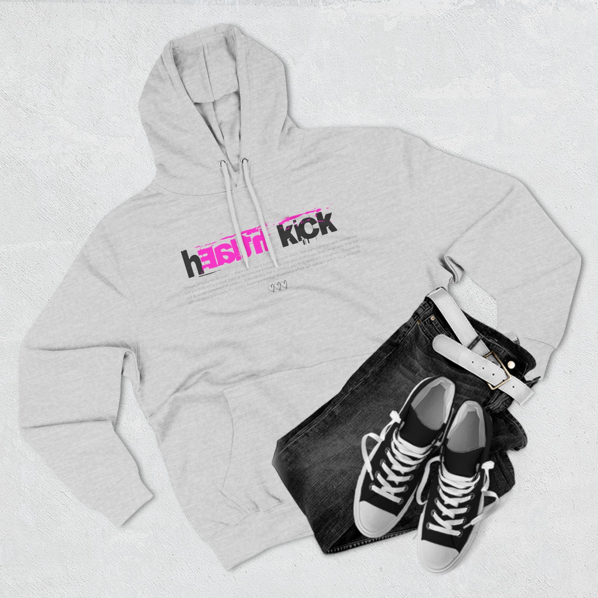 Health Kick "Pink" - Three-Panel Fleece Hoodie - Health Kick