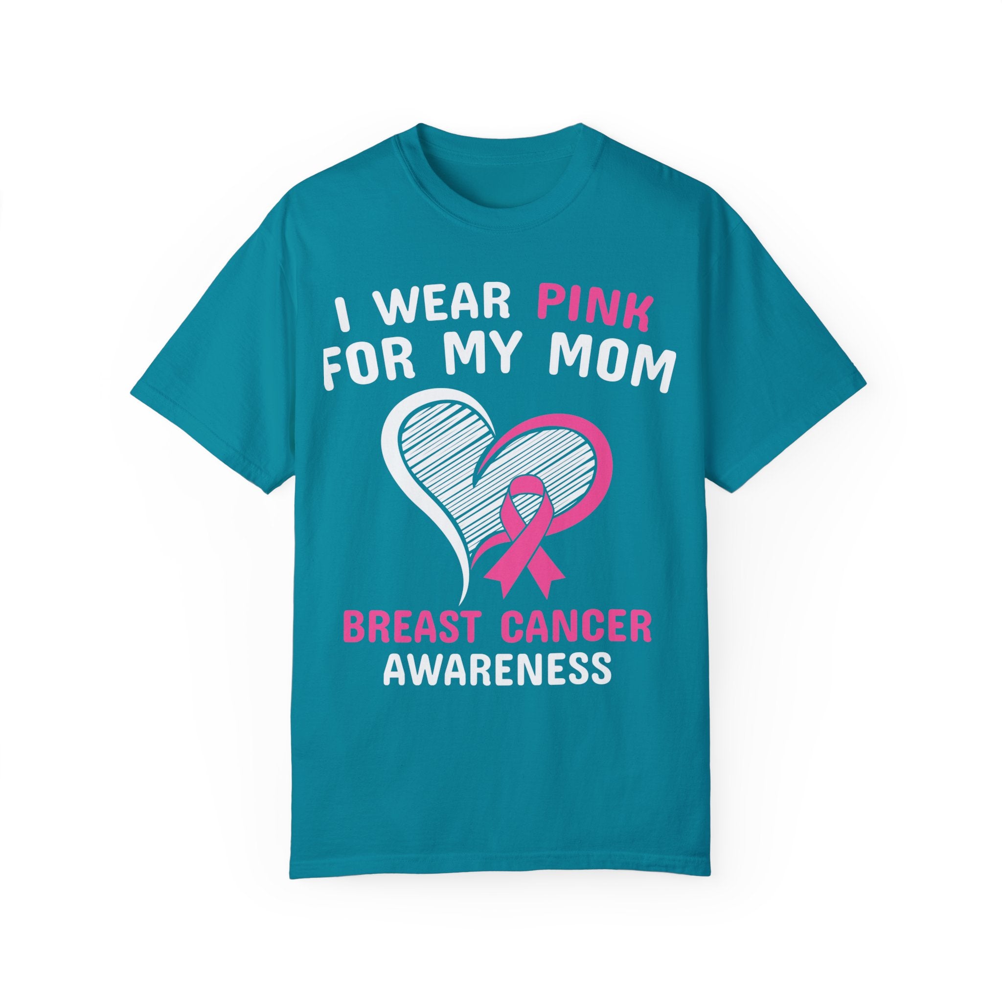 Mom's Embrace: Breast Cancer Support - Unisex Garment-Dyed T-shirt - Health Kick