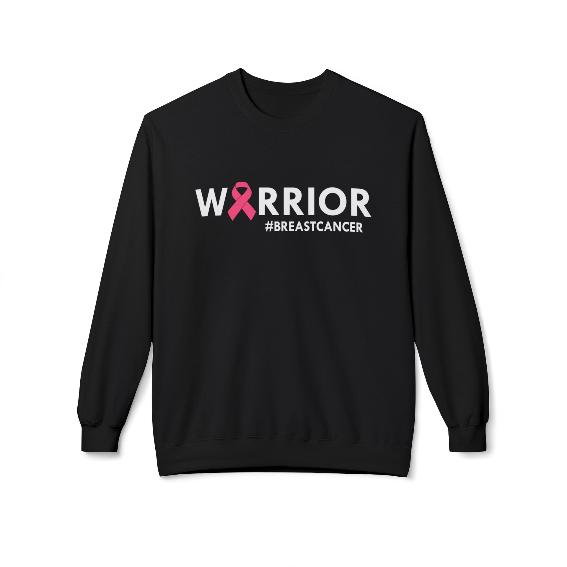 Pink Ribbon Warrior: Breast Cancer Support Crewneck Sweatshirt